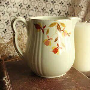 Vintage 1960s PItcher, Halls Superior Autumn Leaf Kitchen Water Jug or Decanter